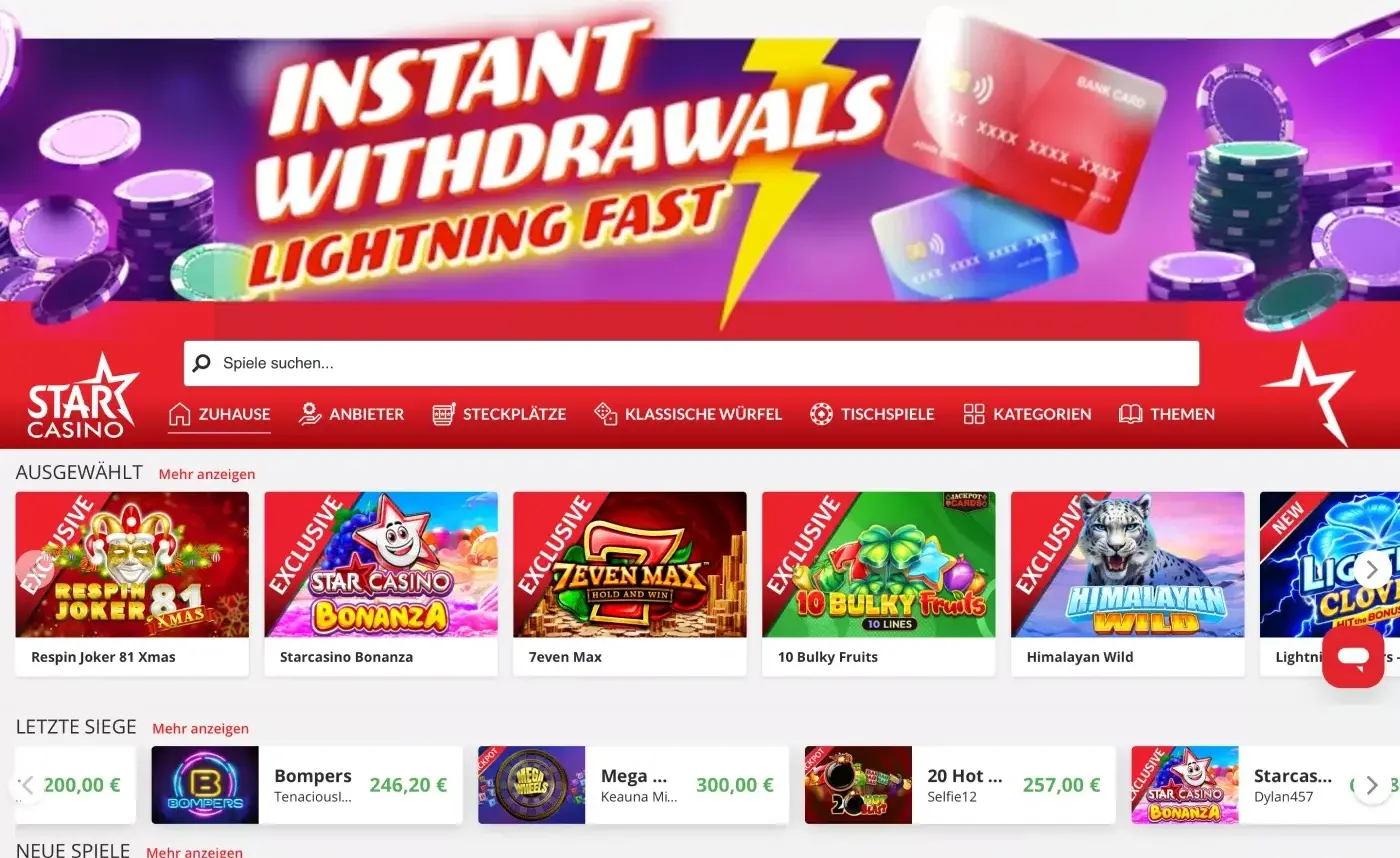 Willkommen bei Starcasino, wo Gewinne auf Sie warten!